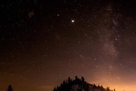 Starry mountain night Foto stock