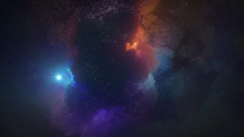 The Starry Nebula. simulation of a nebula in space. The theme of the discover Stock-Footage 276702488