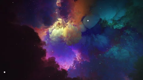 The Starry Nebula. simulation of a nebula in space. The theme of the discover Video stock 276702739