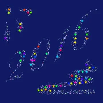 Starry New Year 2016 Stock Illustration