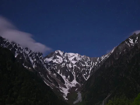 Starry night and mountain Stock Footage 80907013