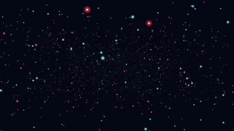 Starry night on black canvas red and blue dots scattered amongst the dark Vídeos de archivo 322778104