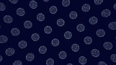 Starry night blue background with constellation-like white dots 스톡 동영상 303526502