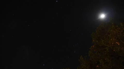 Starry night campfire moon v2 Stock Footage 44980941