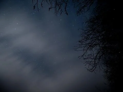 Starry Night with clouds Stock Photos