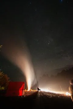 Starry Night Fire Stock Photos