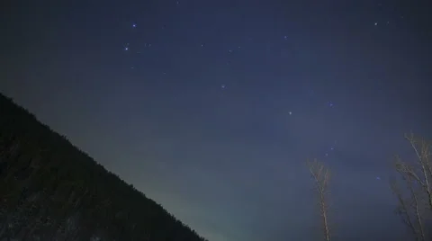 Starry night in the mountain forest Stock Footage 64900289