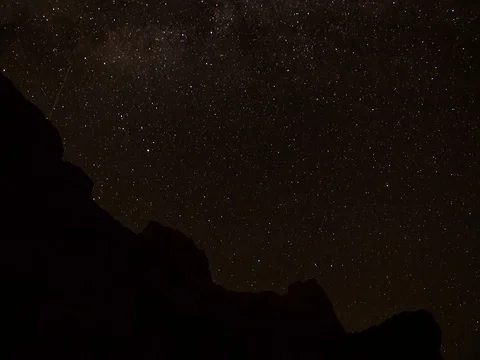 Starry night in mountains long exposure time lapse Stock Footage 71882987