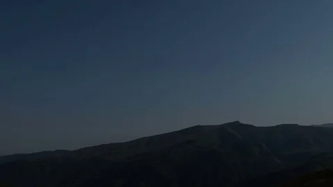 Starry night in mountains time lapse Stock Footage 82146567