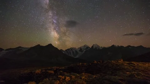 Starry night in mountains (timelapse) 42686187