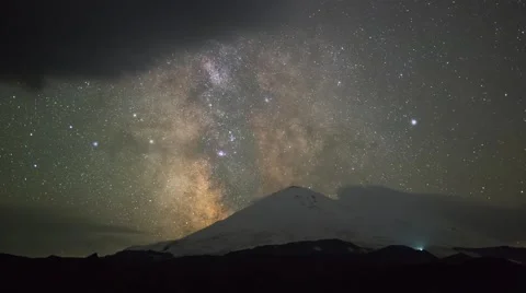 Starry night in mountains (timelapse) Stock Footage 42686640
