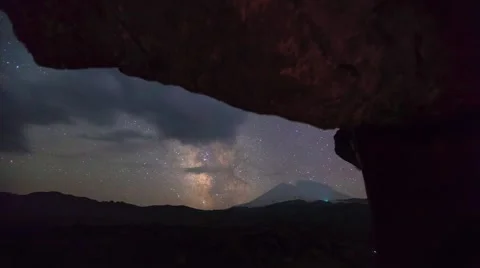 Starry night in mountains (timelapse) Stock Footage 42687946