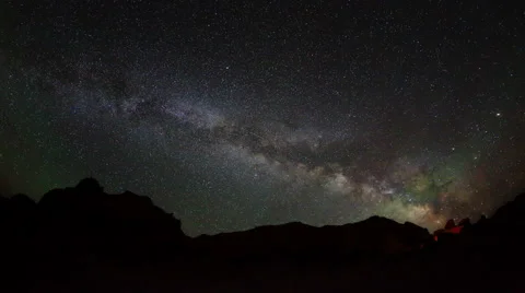 Starry Night over the canyon Bayanzag, Mongolia. Full HD Stock Footage 68691844