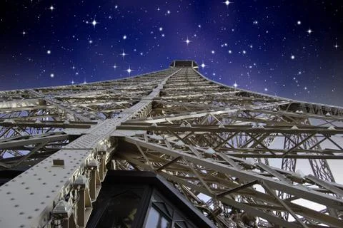 Starry Night over Eiffel Tower Fotos Stock