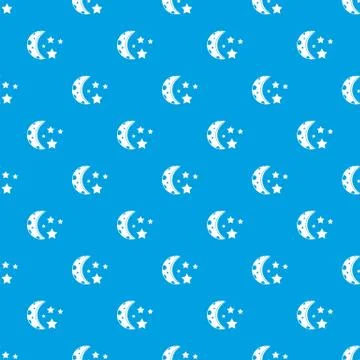 Starry night pattern seamless blue Illustrazione stock