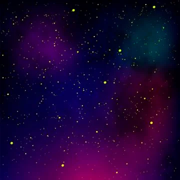 Starry Night Pattern. Star Sky Background. Nebula in Space. Cosmic Galaxy Stock Illustration