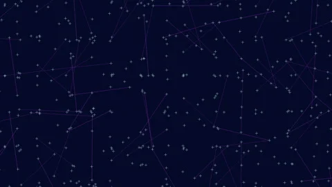 Starry night seamless pattern of constellations on dark blue background Video stock 253961671