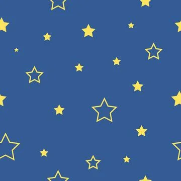 Starry night seamless pattern, endless texture background Stock Illustration