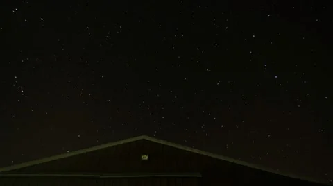 Starry Night Sky with Barn Stock Footage 10794209