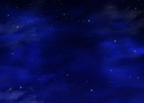 Starry night sky, blue background Stock Illustration