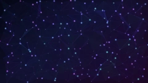 Starry night sky with connections forming a cosmic network Stock Footage 337064454