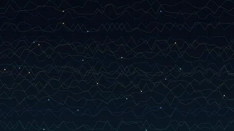 Starry night sky with constellation lines and bright stars in dark space Stock Illustration