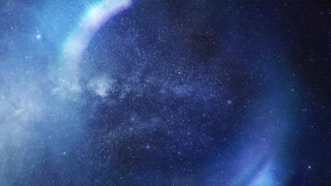 Starry Night Sky, Cosmic Lights, Nebula and Aurora Glow, Astronomy Stock Footage 316601063