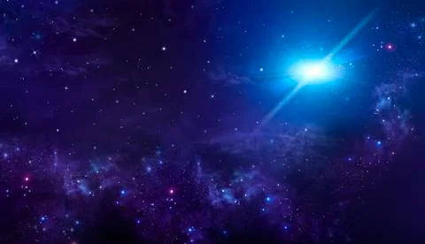 Starry night sky deep outer space Stock Illustration