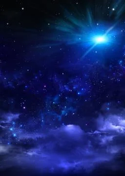 Starry night sky deep outer space Stock Illustration