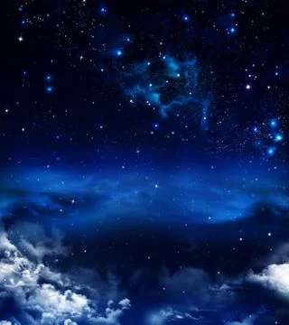 Starry night sky deep outer space Stock Illustration