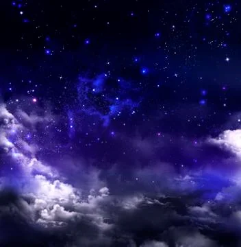 Starry night sky deep outer space Illustrazione stock