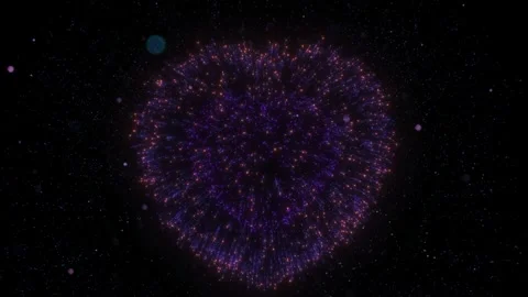 Starry night sky with glowing cosmic dust and nebula. Vibrant deep space Video stock 339646427
