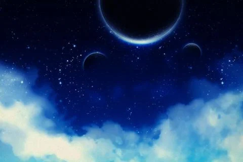 Starry Night Sky Illustrazione stock