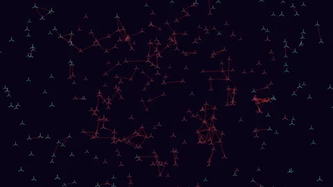 Starry night sky map with connect-the-dots constellations 스톡 동영상 316765594