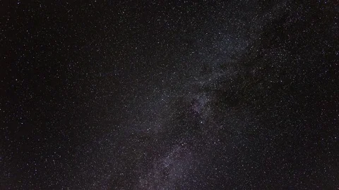 Starry night sky with the Milky Way Galaxy Stock Footage