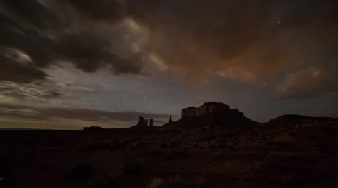 Starry Night Sky in Monument Valley Stock Footage 40705901