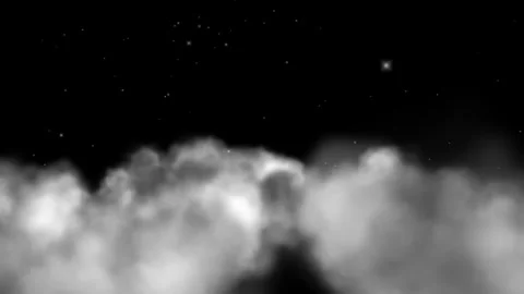 Starry Night Sky Nebulous Clouds and Distant Twinkling Lights Stock Footage 301319418