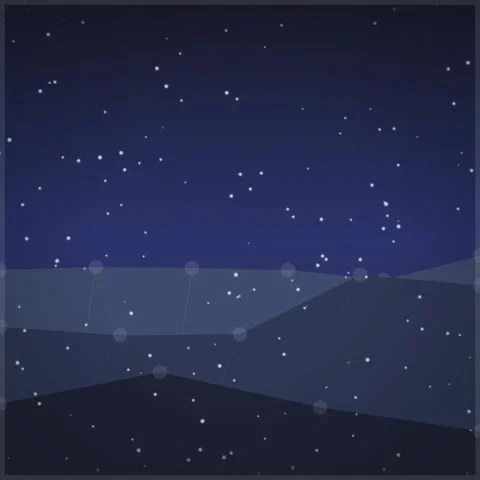 Starry Night Sky Over Abstract Blue Hills - Cosmic Landscape with Stars Stock Footage 346282974
