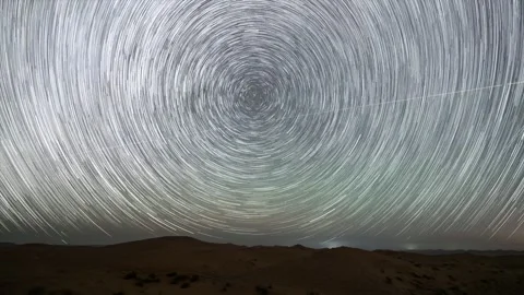 Starry Night Sky Over Desert Timelapse Stock Footage 326701964