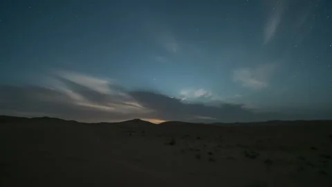 Starry Night Sky Over Desert Timelapse Stock Footage 326701976