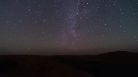 Starry Night Sky Over Desert Timelapse Stock Footage 326702005