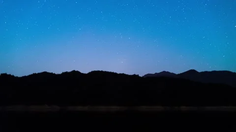Starry Night Sky Over Lake Timelapse Stock Footage 326701021