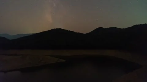 Starry Night Sky Over Lake Timelapse Stock Footage 326701698