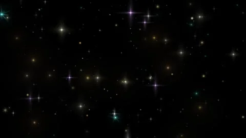 Starry Night Sky Reflection with Glowing Celestial Bodies and Dark Horizon Video stock 337527414