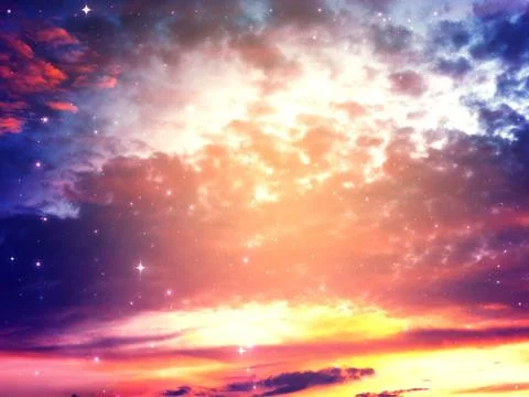 Starry Night Sky Scene イラスト素材