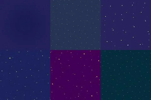 Starry night sky. A set of drawings of star constellations, white on a dark.. Stock Illustration