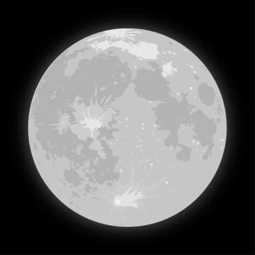 Starry night sky. Stars. Vector Moon. Stock Illustration