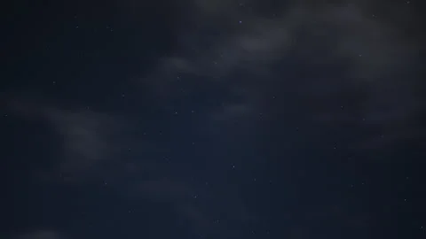 Starry Night Sky Timelapse with Clouds Stock Footage 304418720
