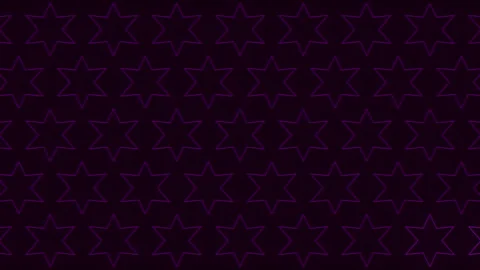 Starry night symmetrical pattern of five-pointed stars on black background Video stock 258952415