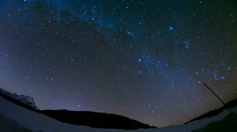 Starry Night Time Lapse above Mount Hood, Oregon. Stock Footage 46229088